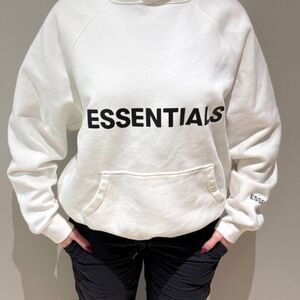 Fear of God Essentials White Pullover Hoodie